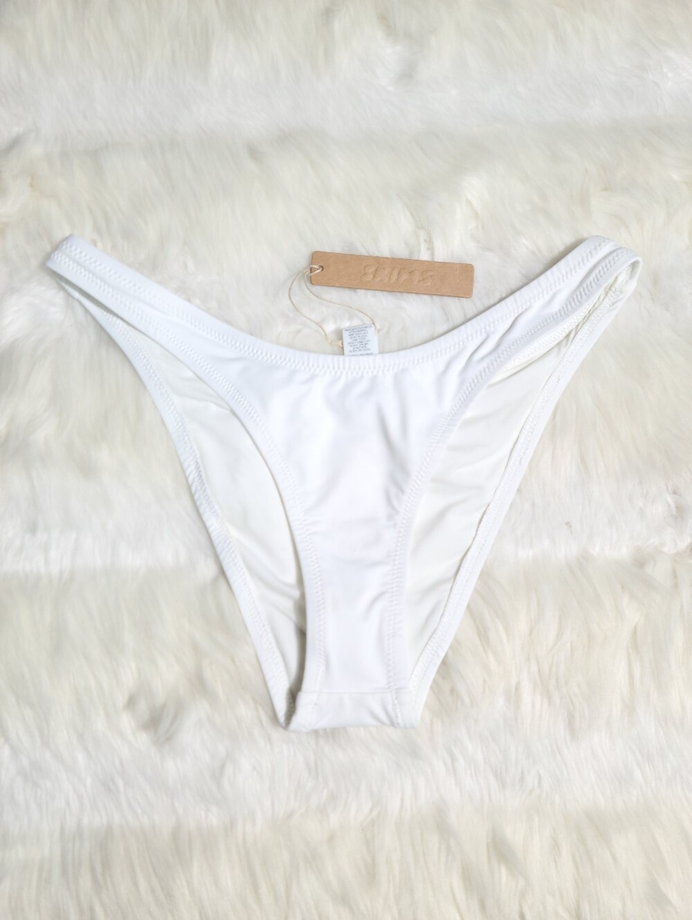 SKIMS Swim Cheeky Tanga Bottom White Snow Women XS NEW